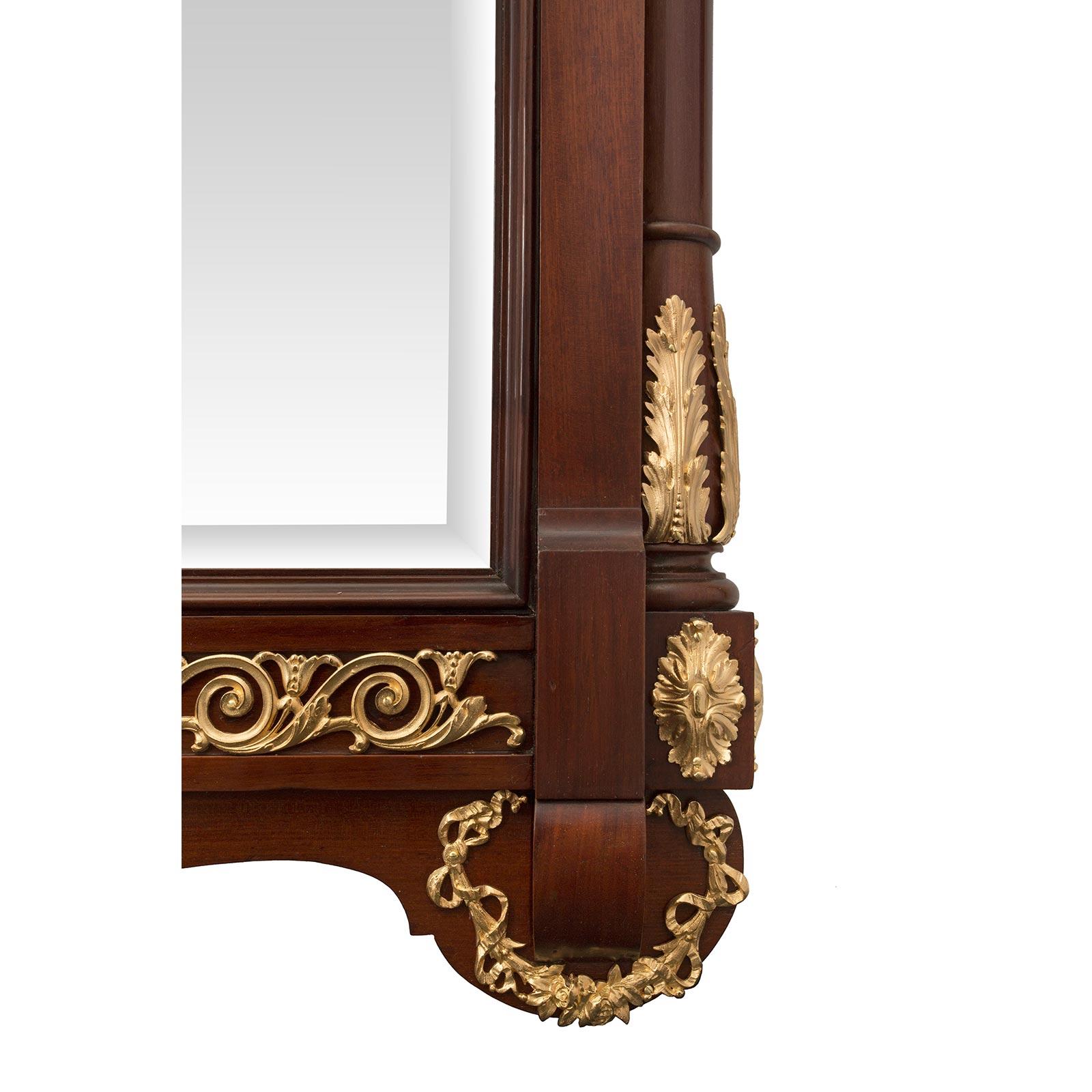 French 19th Century Neoclassical Style Mahogany and Ormolu Mirrors For Sale 2