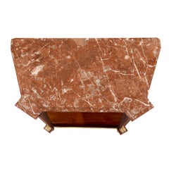 French 19th Century Neoclassical Style Mahogany, Ormolu and Marble Console
