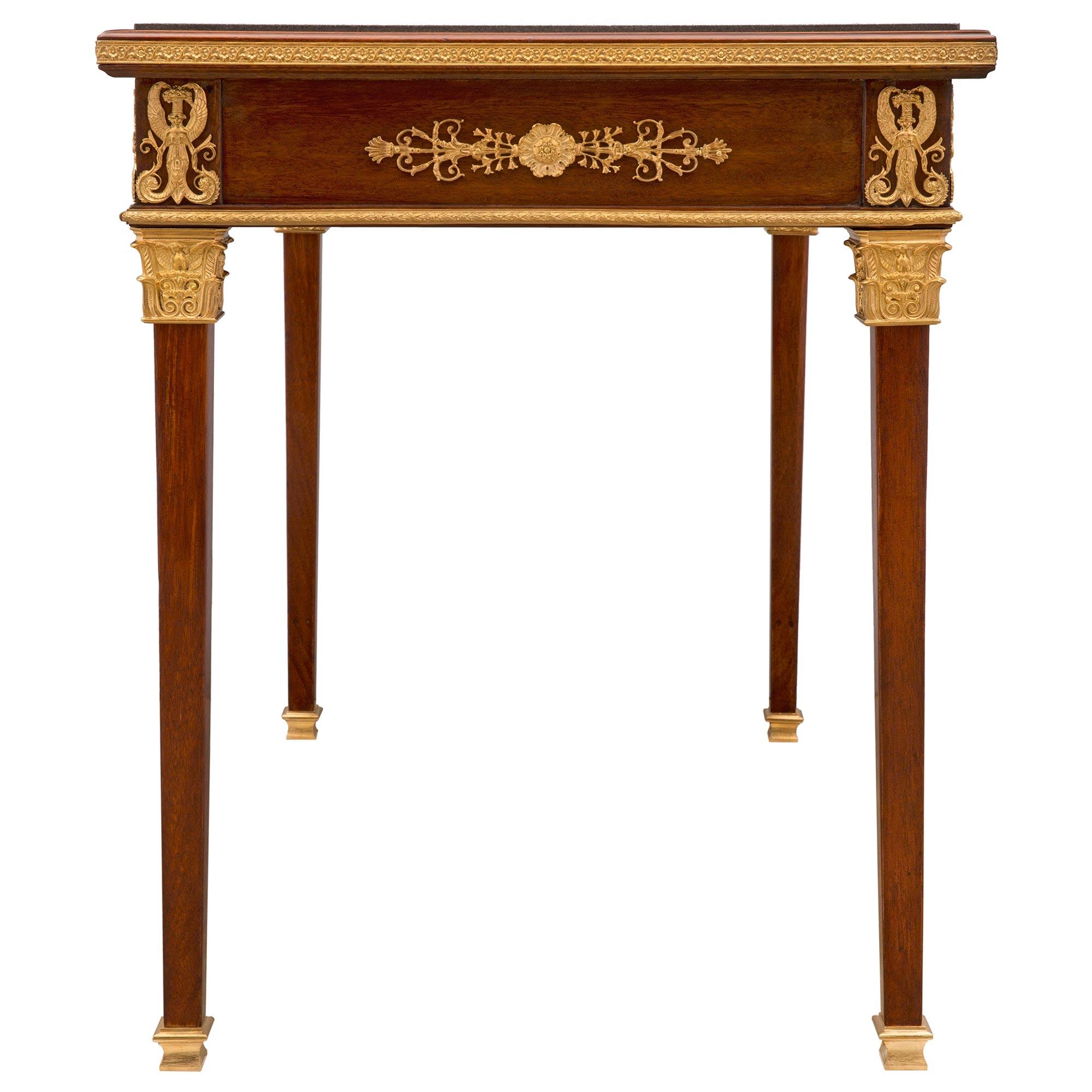 French 19th Century Neoclassical Style Mahogany, Ormolu and Slate Table/Desk For Sale 2