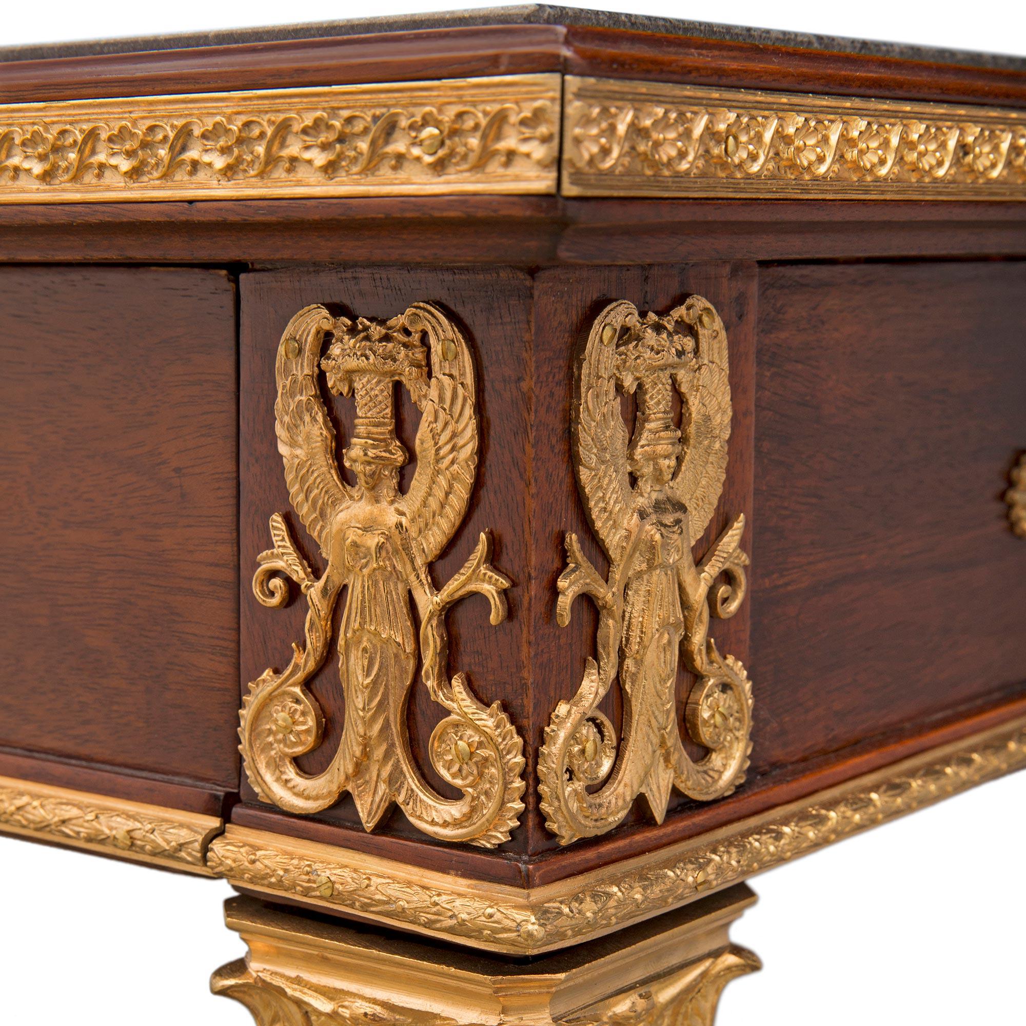 French 19th Century Neoclassical Style Mahogany, Ormolu and Slate Table/Desk For Sale 4