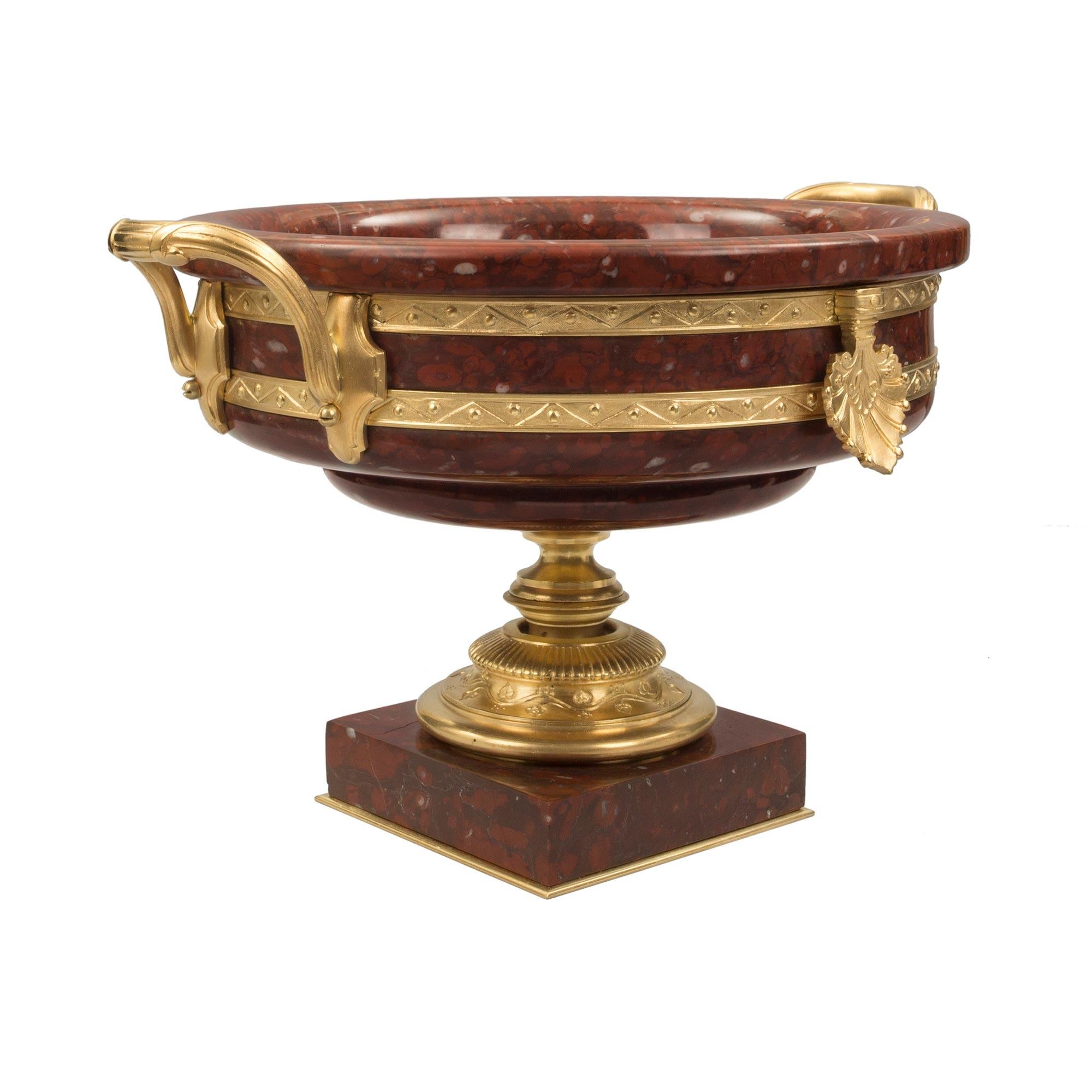 French 19th Century Neoclassical Style Marble and Ormolu Tazza 1