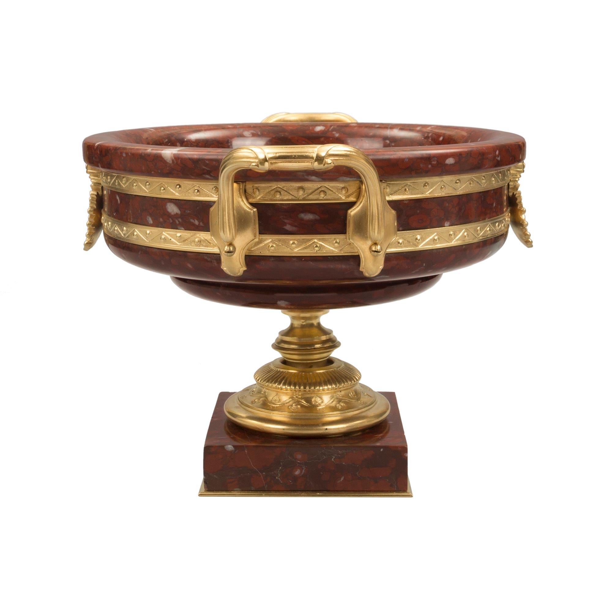 French 19th Century Neoclassical Style Marble and Ormolu Tazza 2