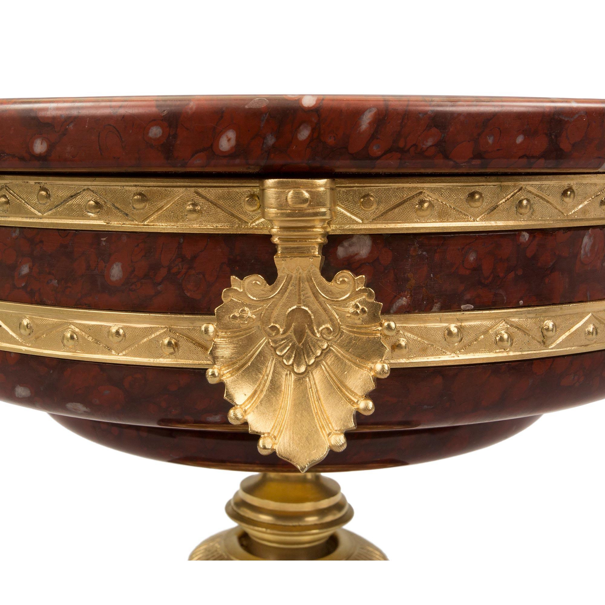 French 19th Century Neoclassical Style Marble and Ormolu Tazza 3