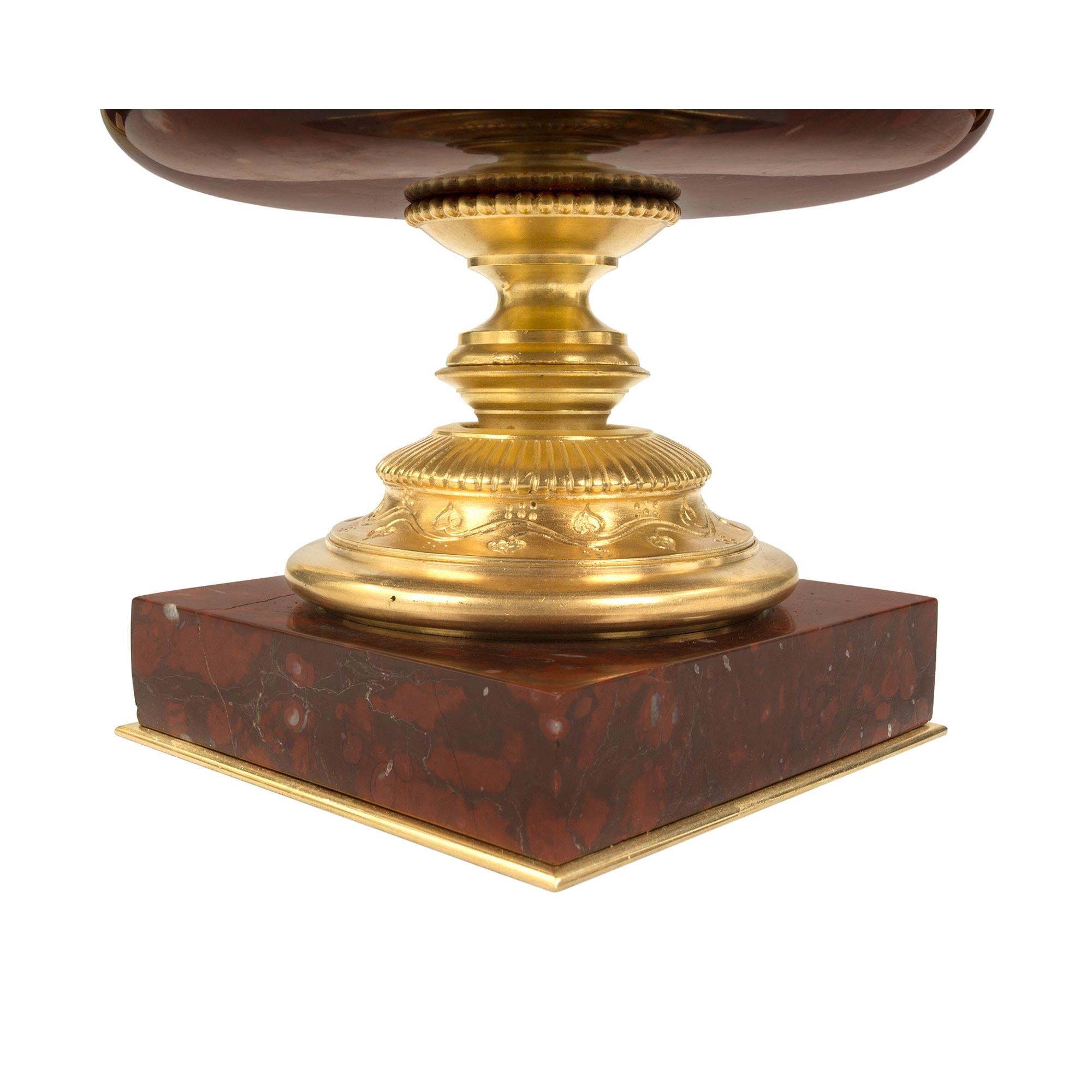 French 19th Century Neoclassical Style Marble and Ormolu Tazza 6