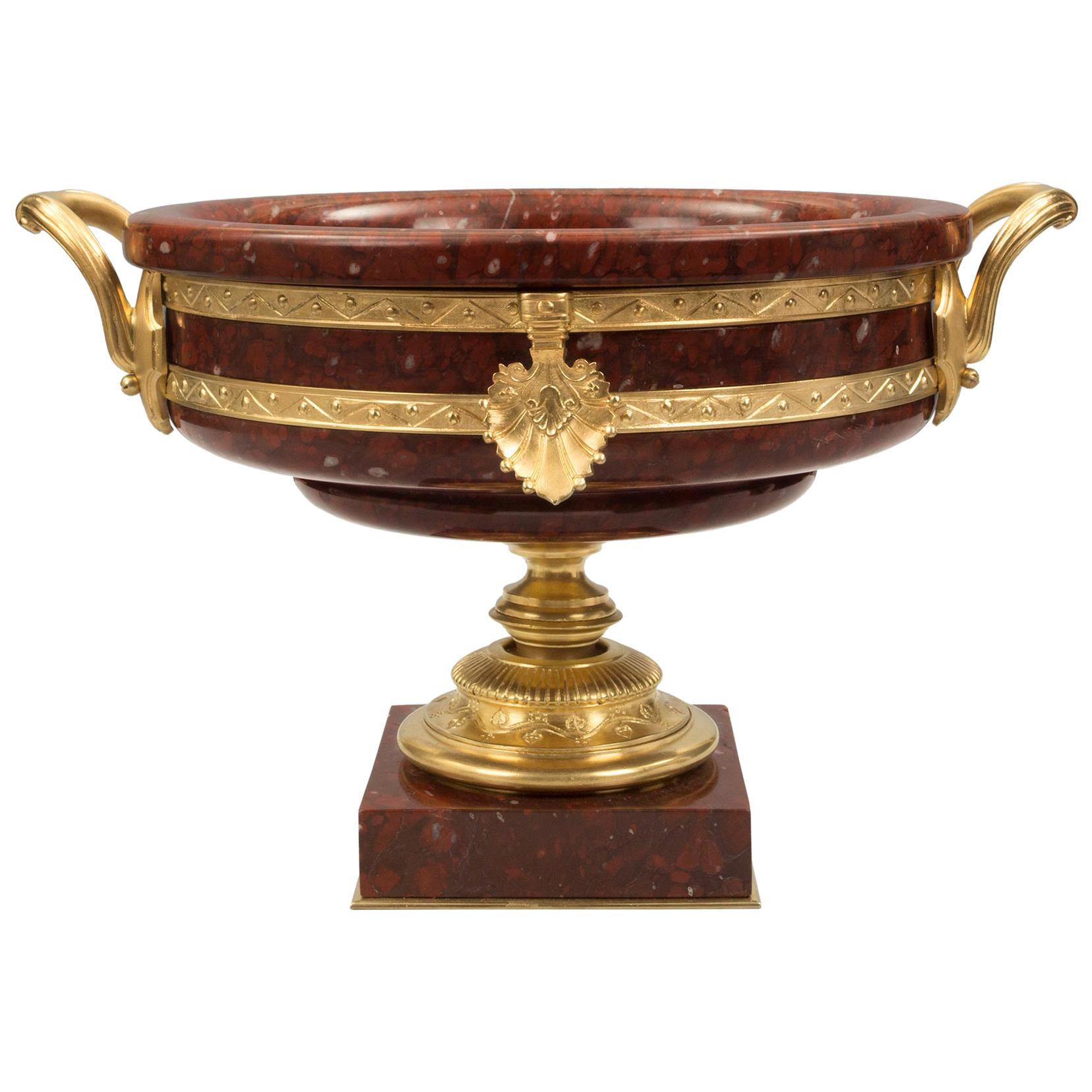 French 19th Century Neoclassical Style Marble and Ormolu Tazza