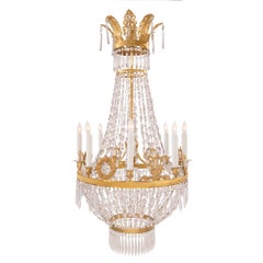French 19th Century Neoclassical Style Ormolu and Baccarat Crystal Chandelier