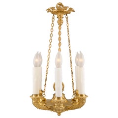French 19th Century Neoclassical Style Ormolu Six-Arm Chandelier