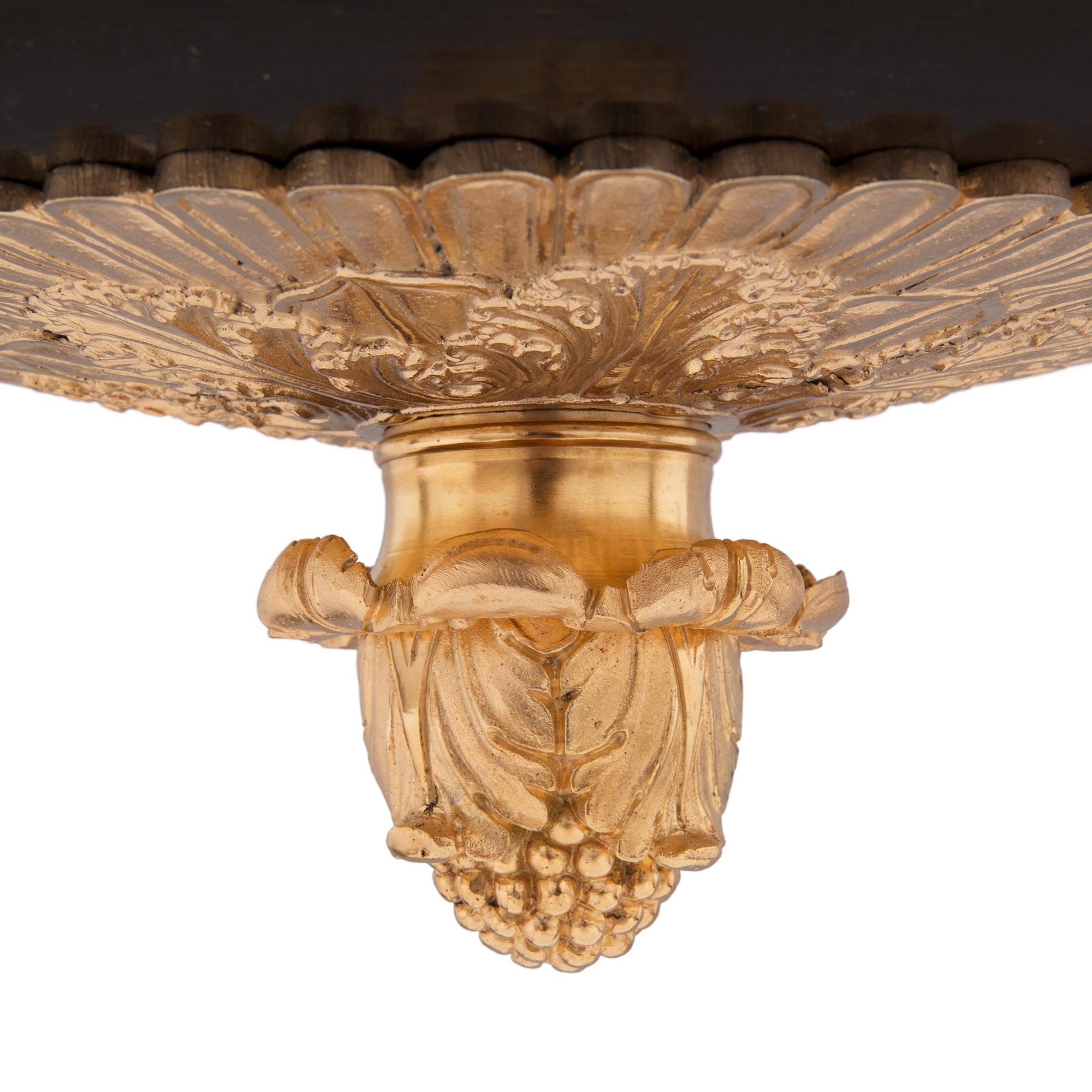 French 19th Century Neoclassical Style Patinated Bronze and Ormolu Chandelier For Sale 5