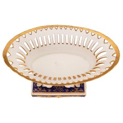 French 19th Century Neoclassical Style Porcelain and Gilt Centerpiece Signed R.B