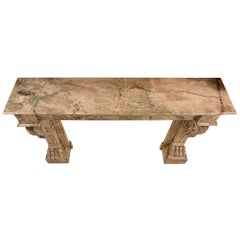 French 19th Century Neoclassical Style Sarrancolin Marble Fireplace Mantel