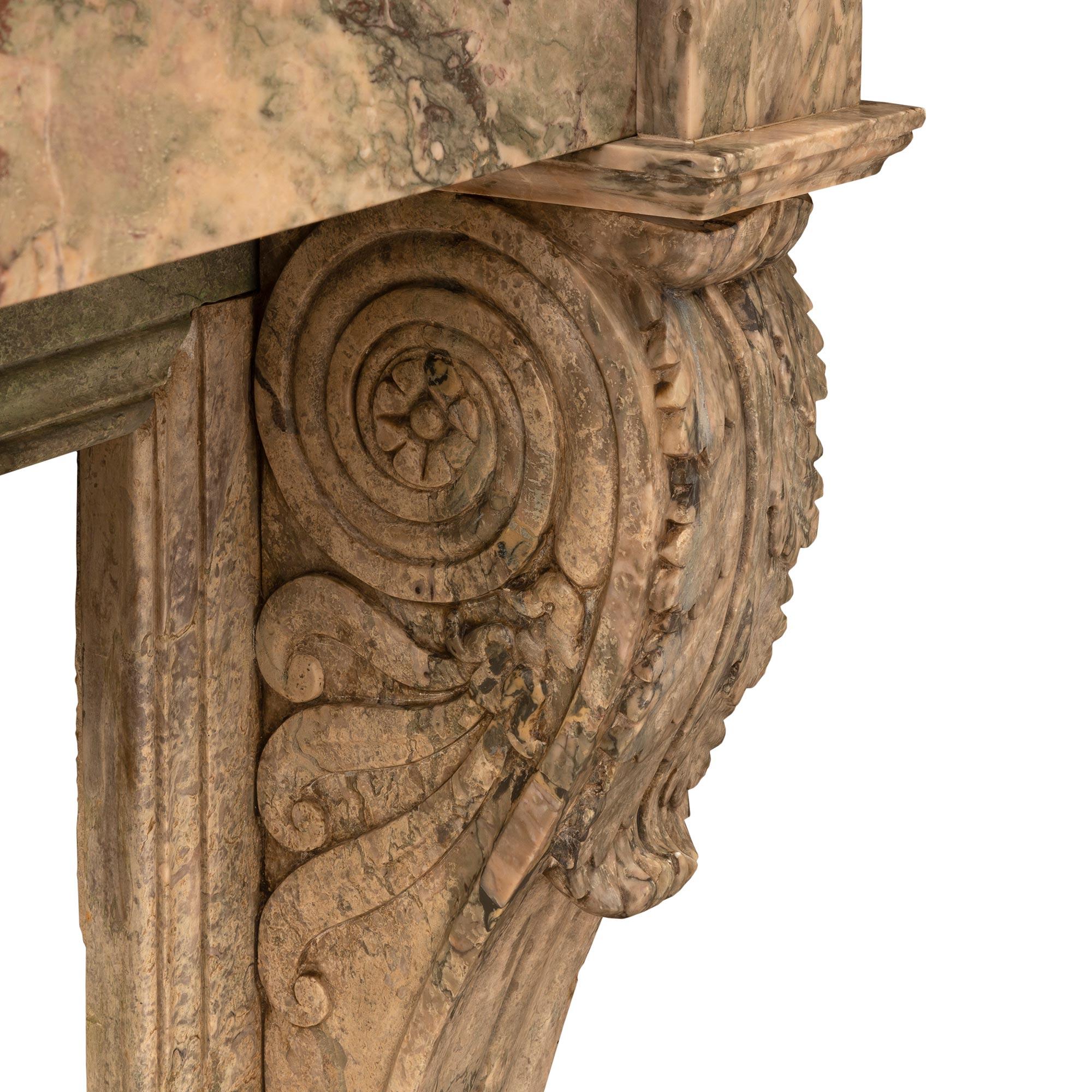 Neoclassico Caminetto francese del XIX secolo in stile neoclassico in marmo Sarrancolin in vendita