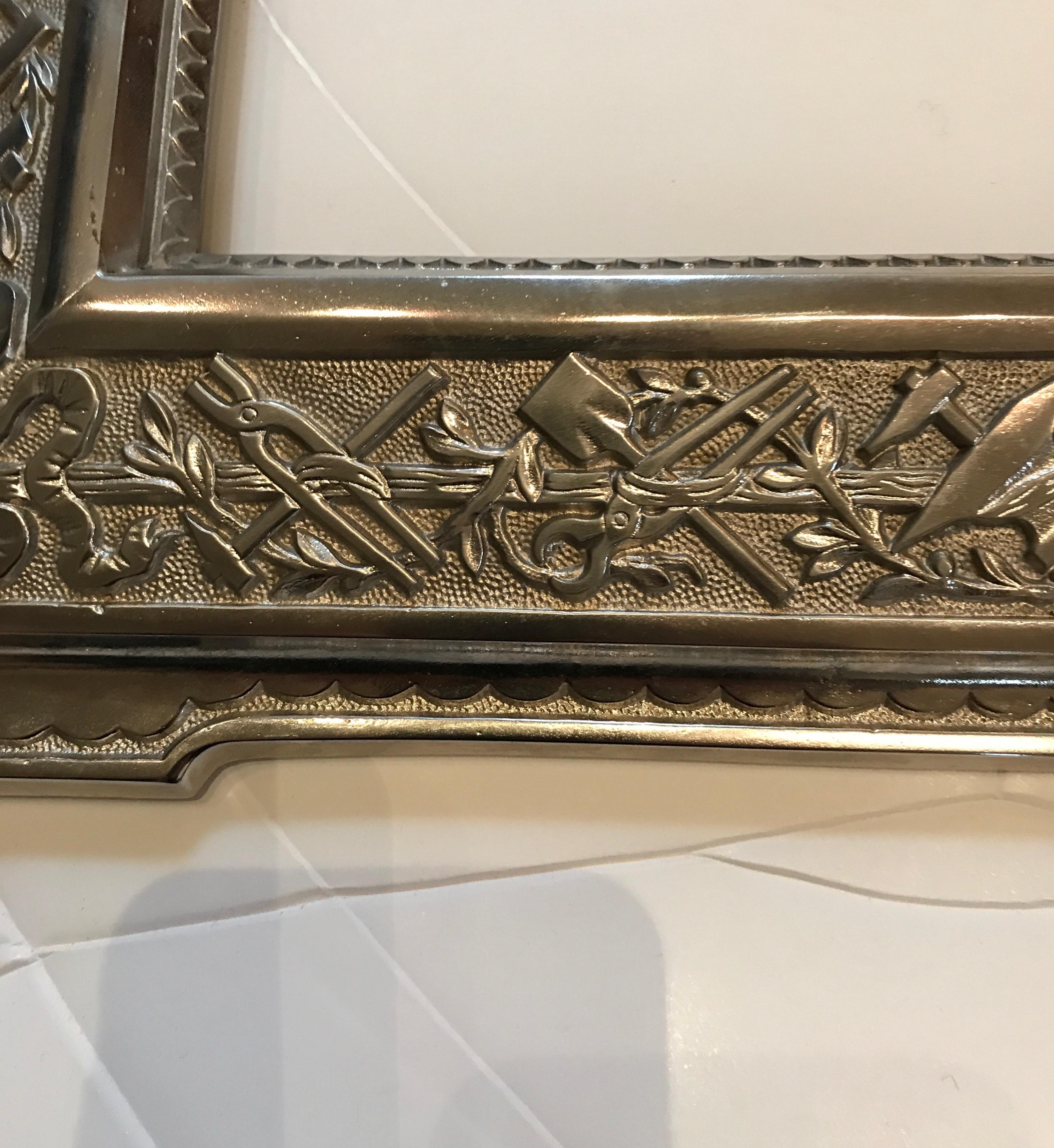 French 19th Century Nickle Foundry Picture Frame In Good Condition For Sale In Chicago, IL