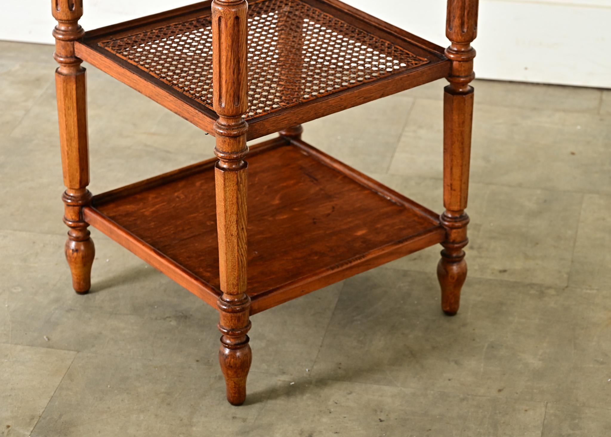 French 19th Century Oak and Cane Etagere 5