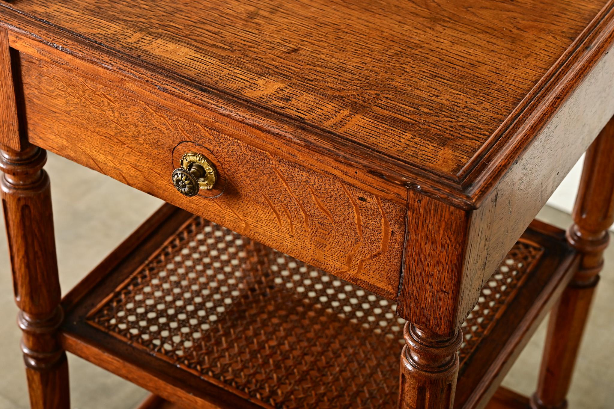 French 19th Century Oak and Cane Etagere In Good Condition In Baton Rouge, LA