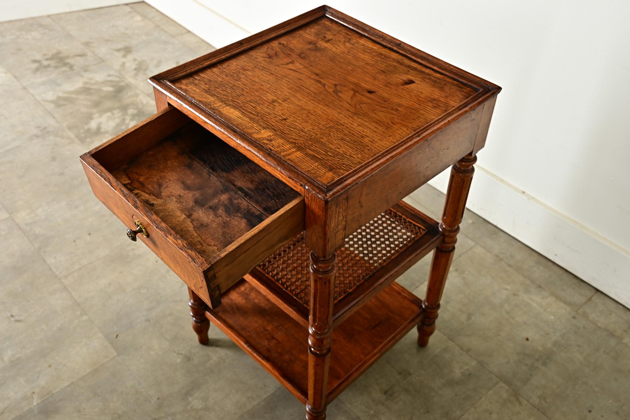 French 19th Century Oak and Cane Etagere 2