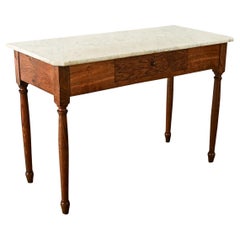 French 19th Century Oak and Marble Work Table