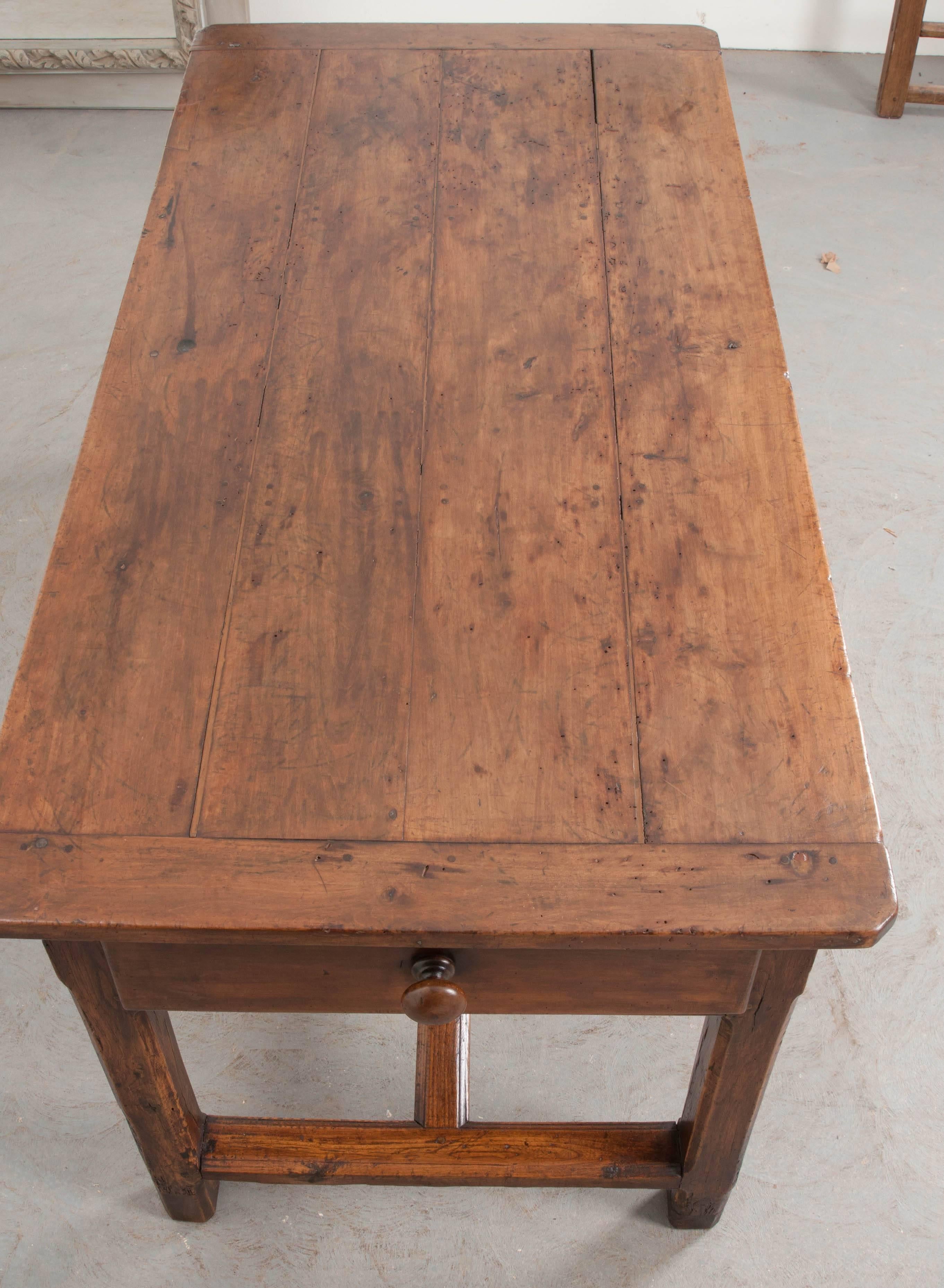 French Provincial French 19th Century Oak and Walnut Farmhouse Table