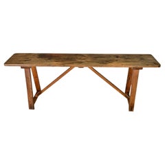 French 19th Century Oak and Walnut Sofa Table