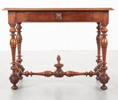 French 19th Century Oak and Walnut Writing Table