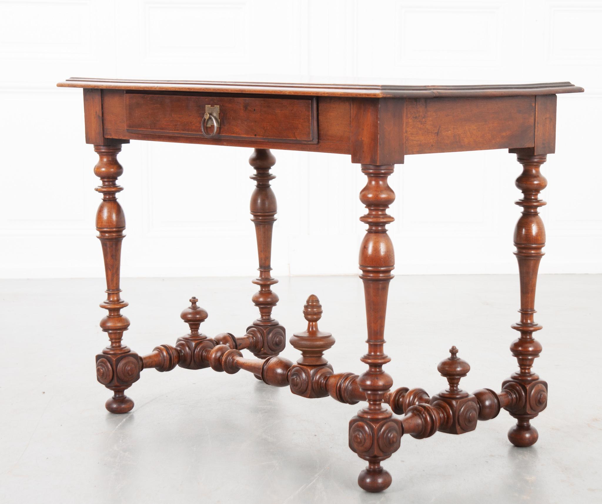 French Provincial French 19th Century Oak and Walnut Writing Table