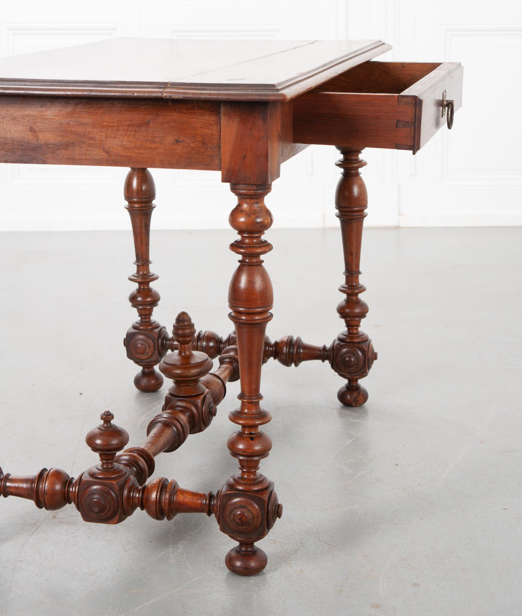 French 19th Century Oak and Walnut Writing Table 4