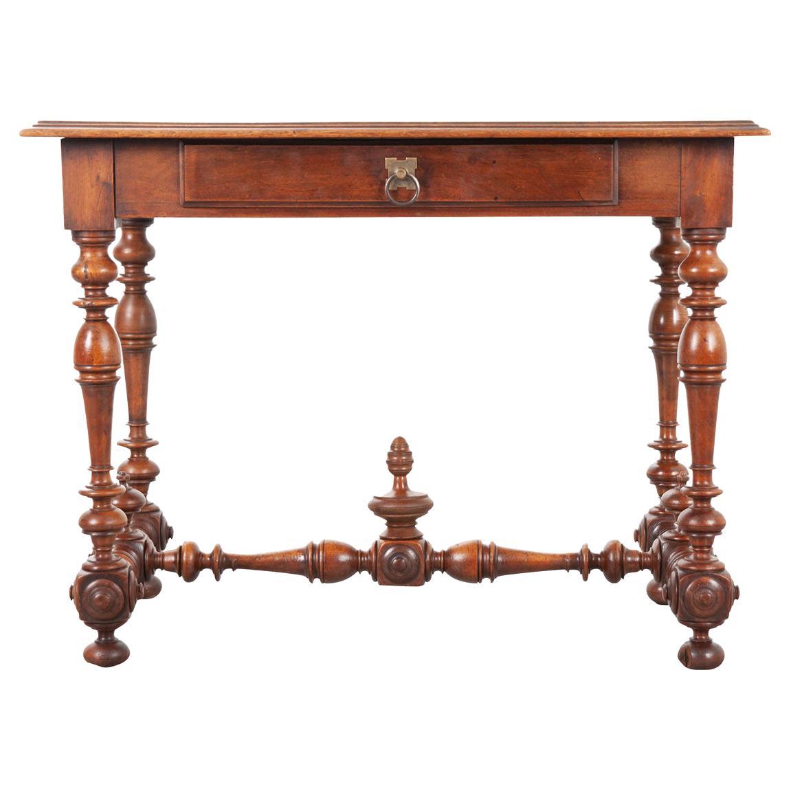 French 19th Century Oak and Walnut Writing Table