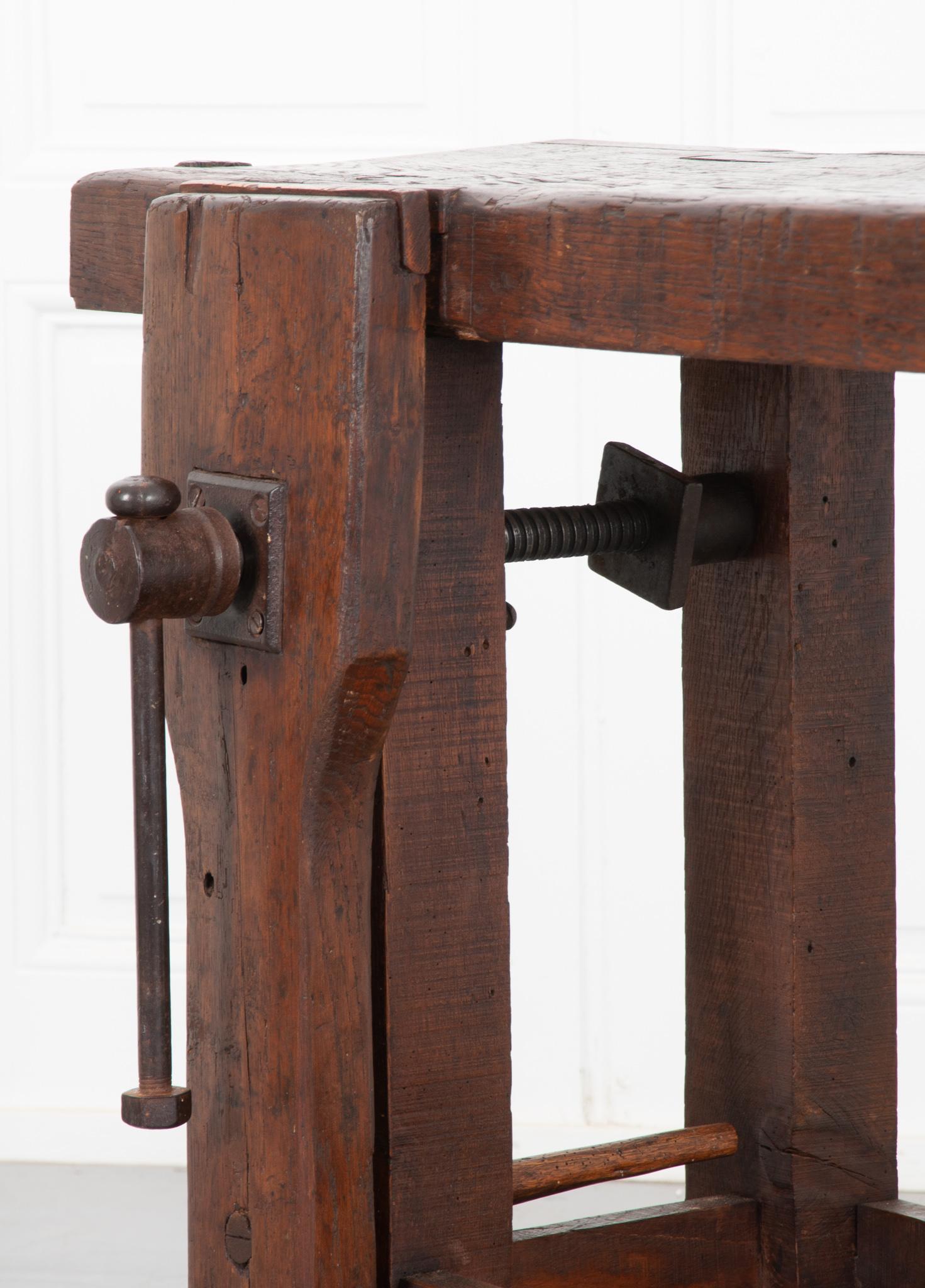 French 19th Century Oak Artisans Workbench 3