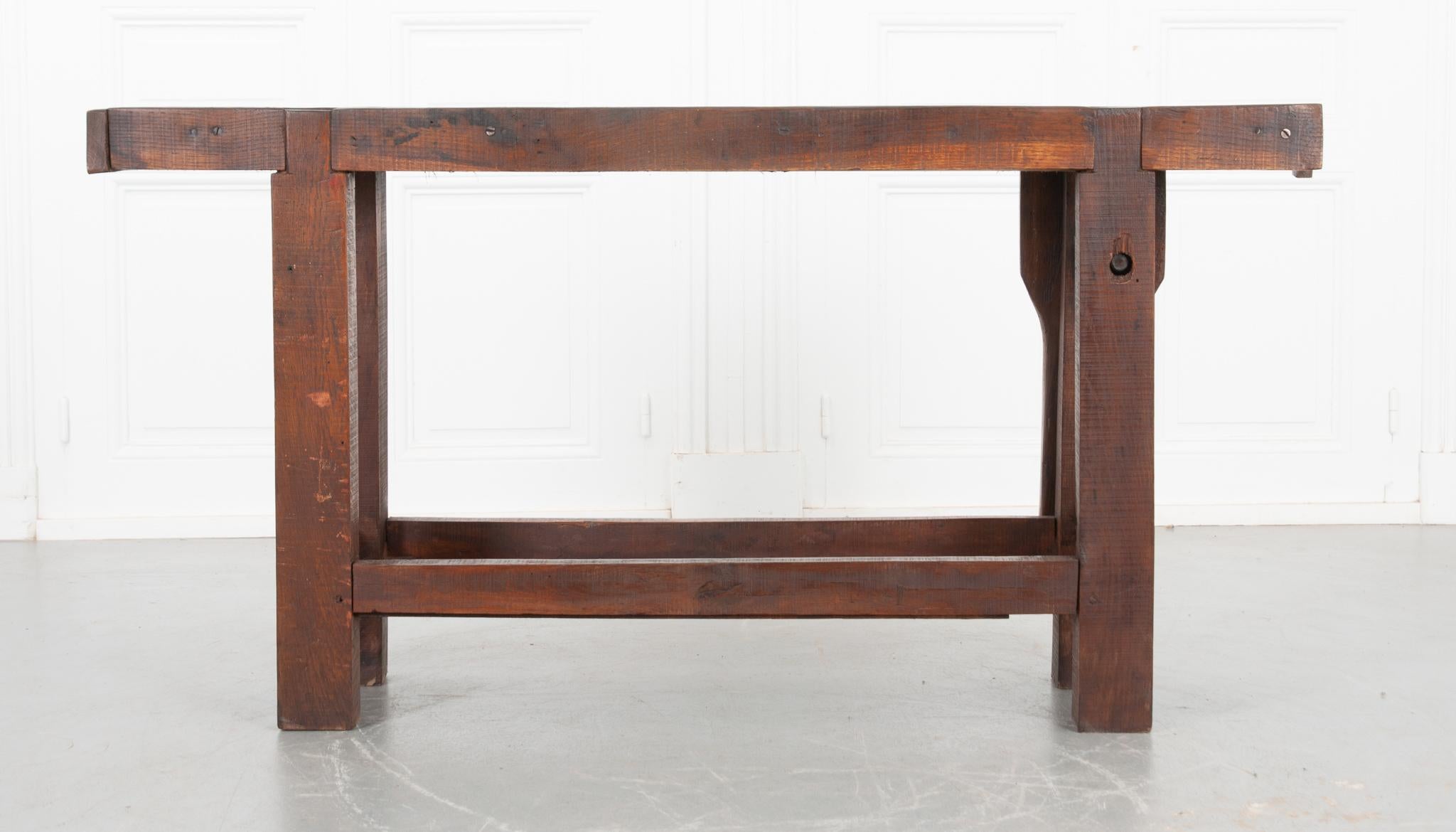 French 19th Century Oak Artisans Workbench 4