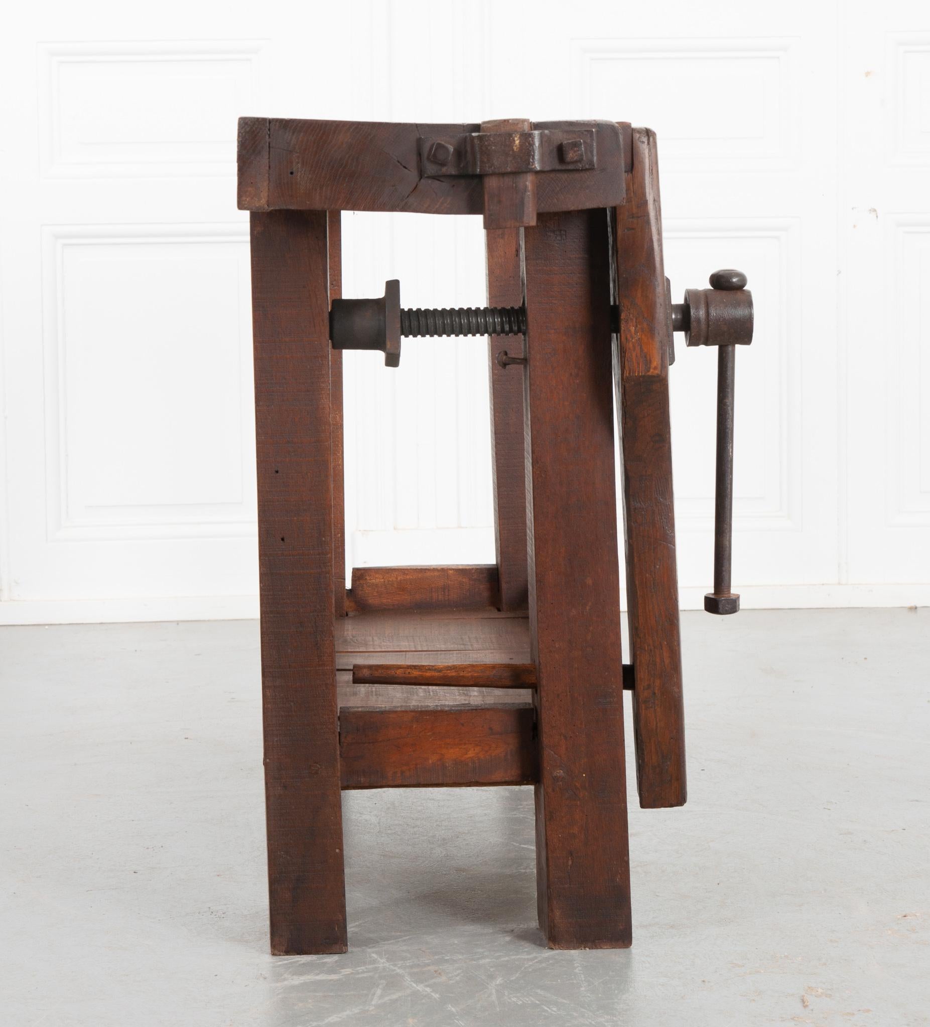 French 19th Century Oak Artisans Workbench 5
