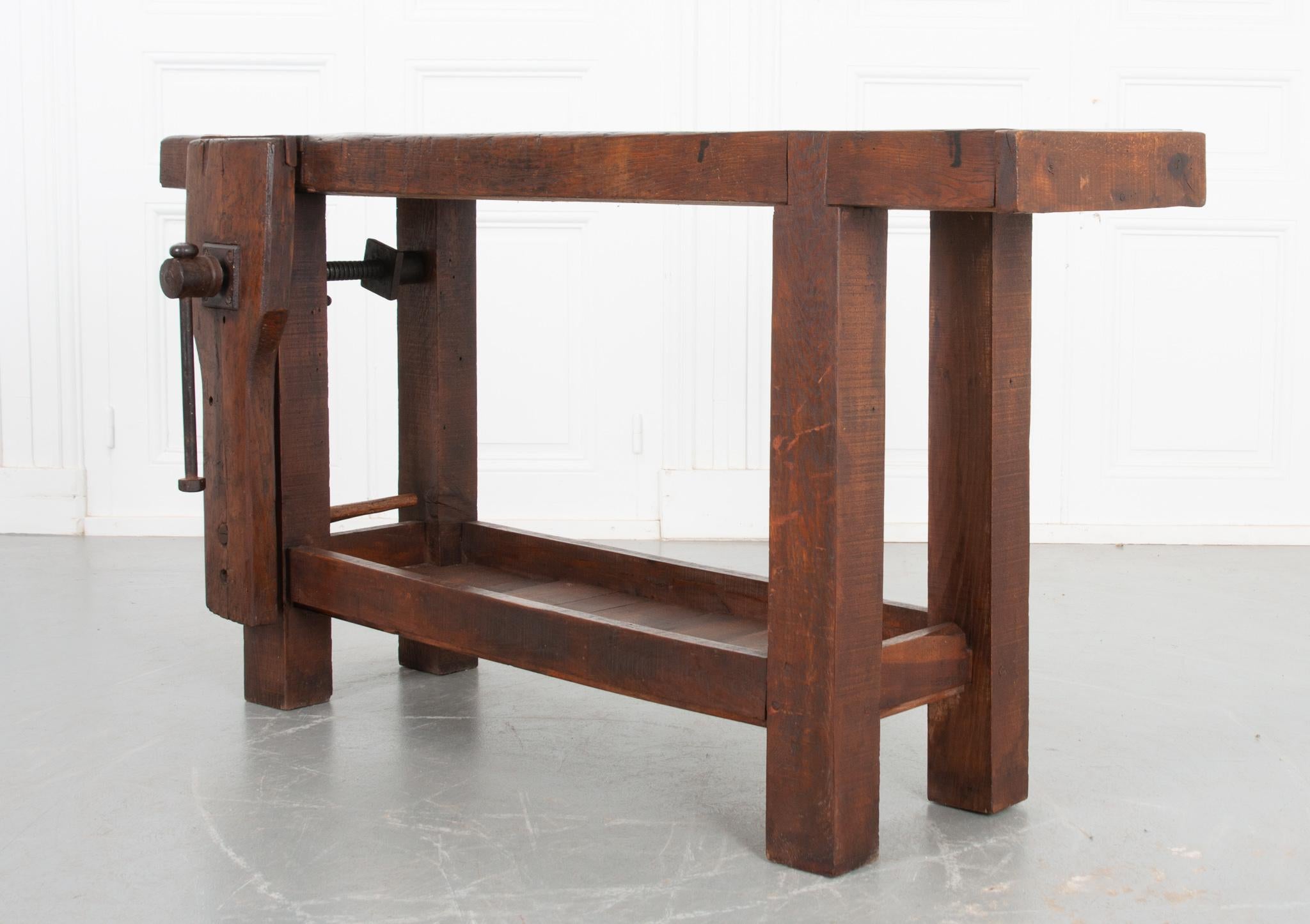 French 19th Century Oak Artisans Workbench In Good Condition In Baton Rouge, LA