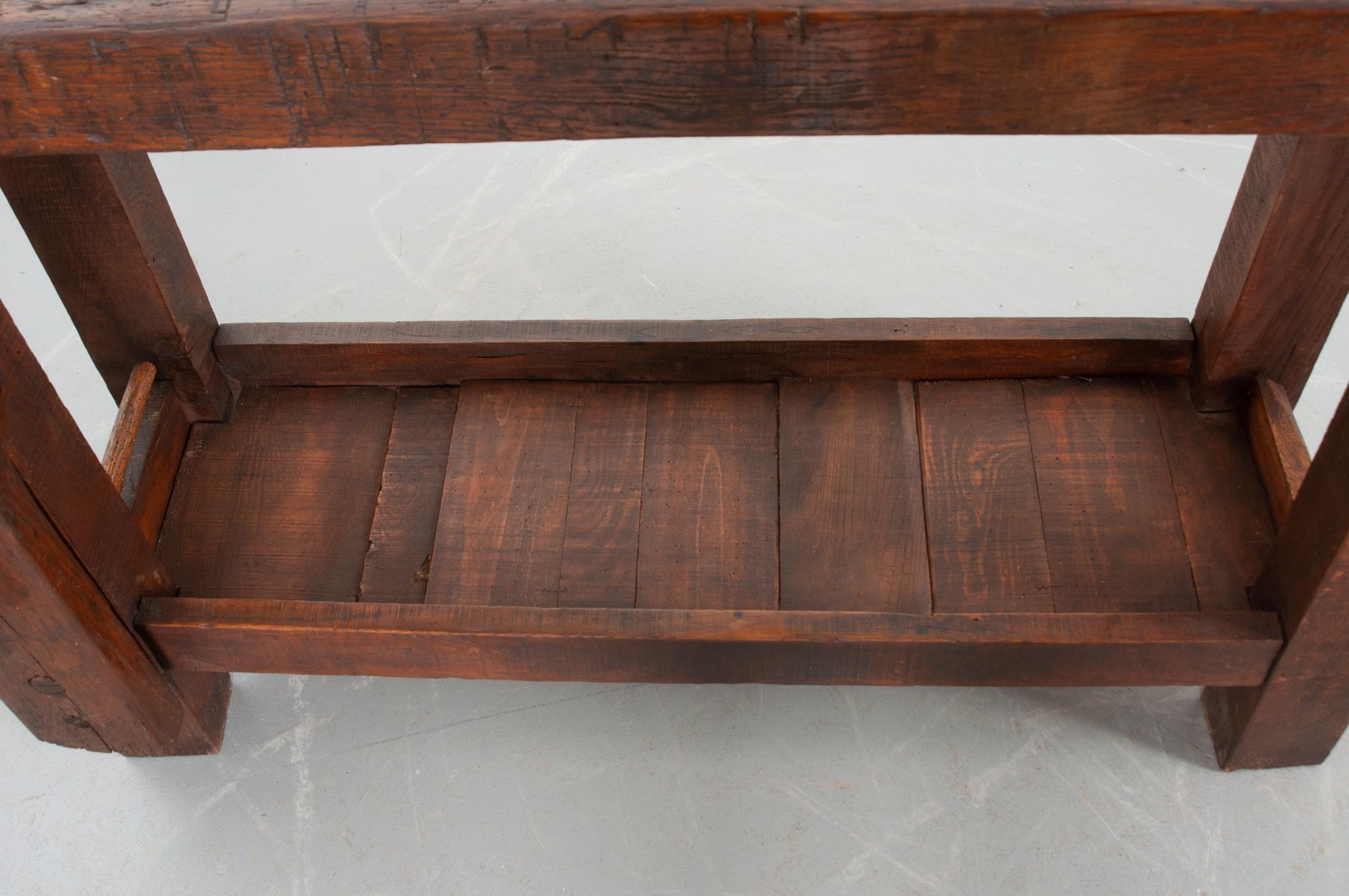 French 19th Century Oak Artisans Workbench 1