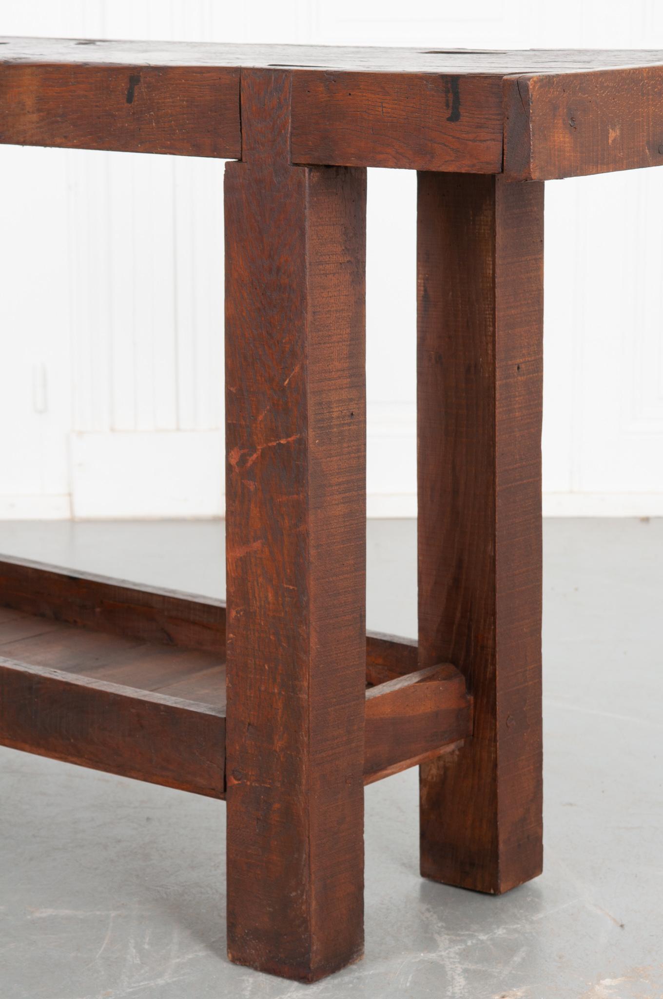French 19th Century Oak Artisans Workbench 2
