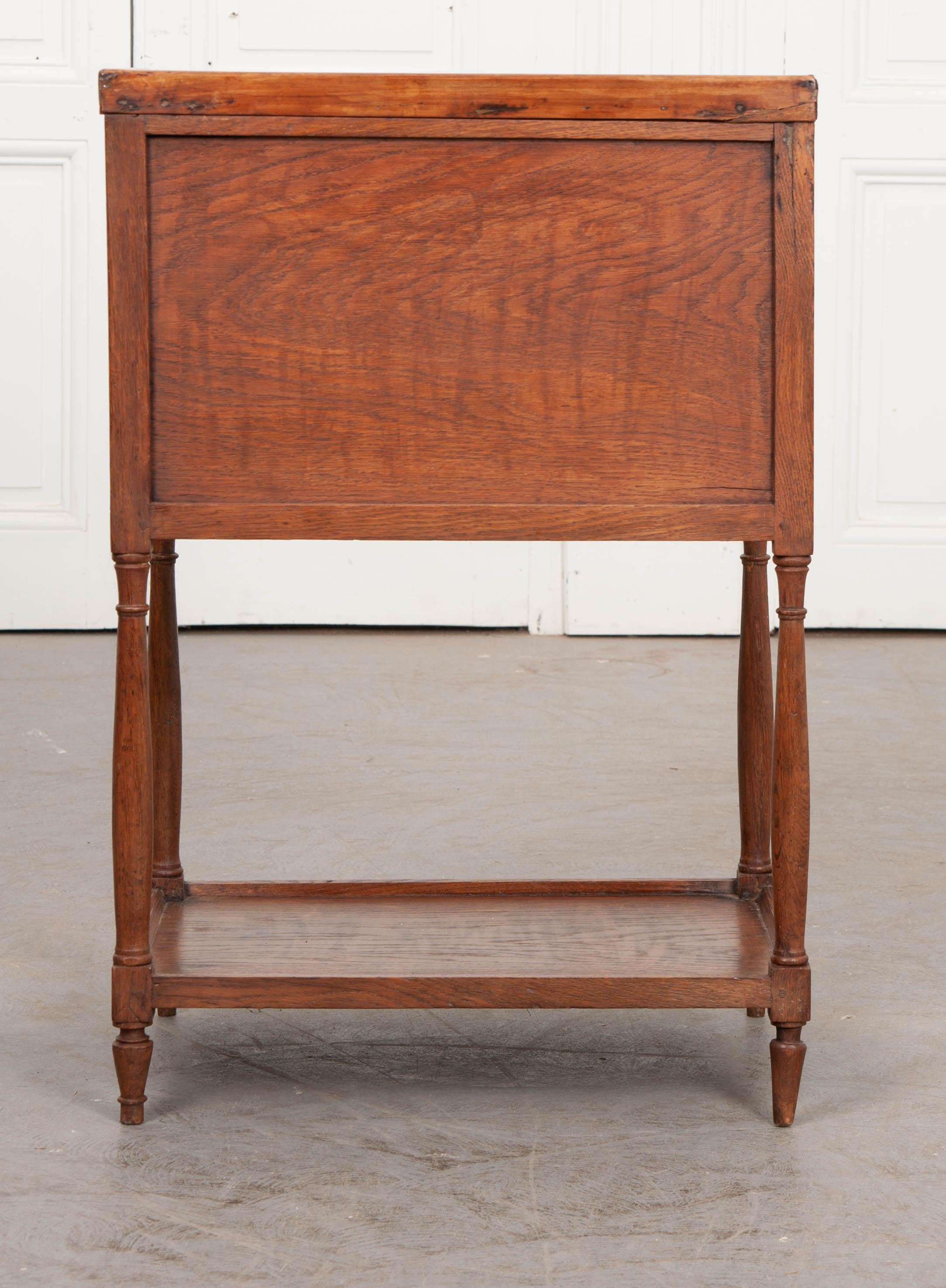 French 19th Century Oak Bedside Table 4