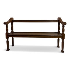 Banco francés de roble del siglo XIX