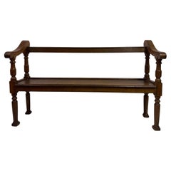 Banco francés de roble del siglo XIX