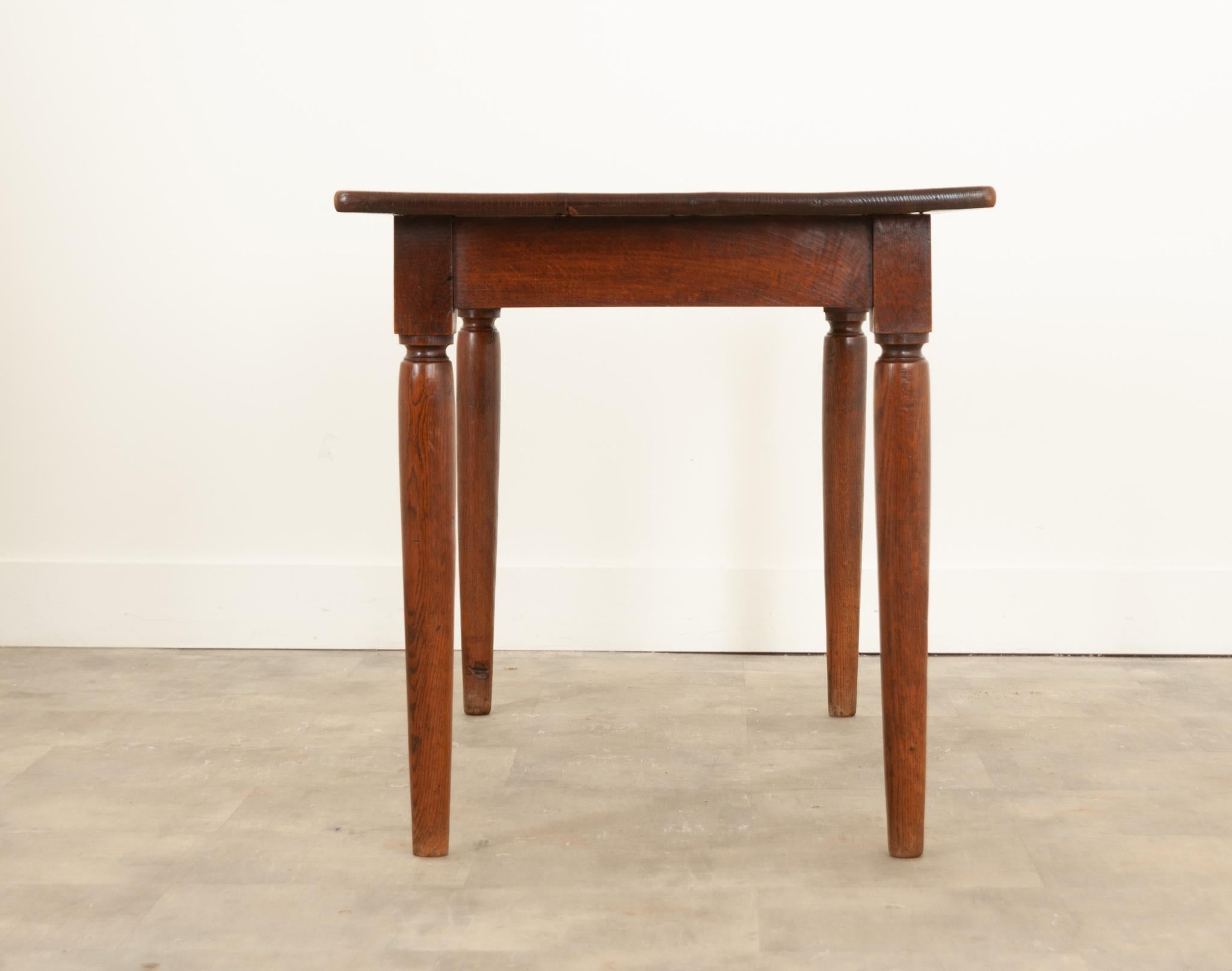 French 19th Century Oak Bistro Table 1