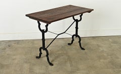 Tavolo da bistrot francese del XIX secolo in Oak e ghisa