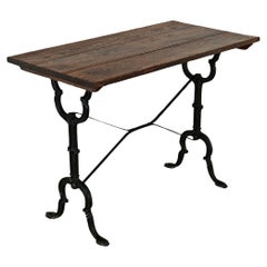 Tavolo da bistrot francese del XIX secolo in Oak e ghisa