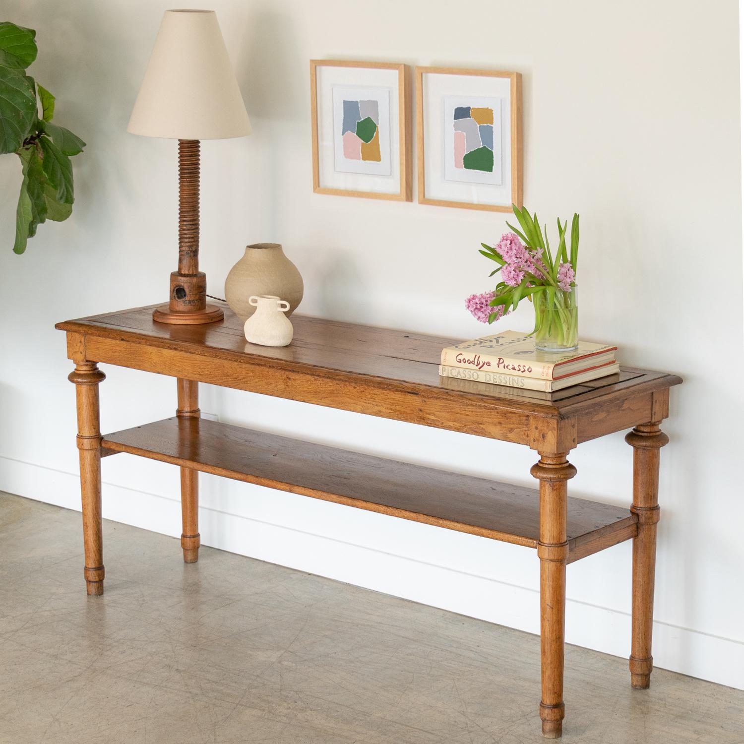 20th Century French 19th Century Oak Console Table