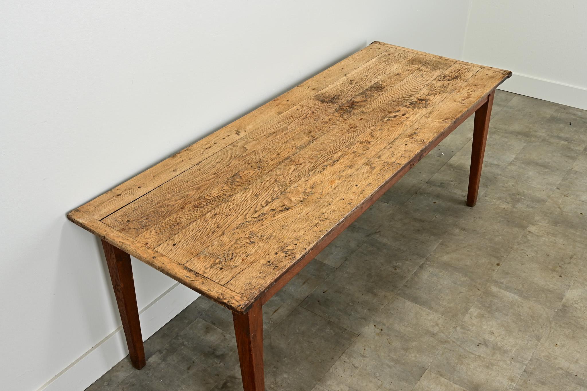 French 19th Century Oak Dining Table In Good Condition In Baton Rouge, LA
