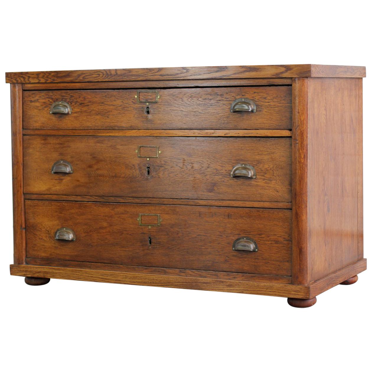 French 19th Century Oak Drapers Cabinet