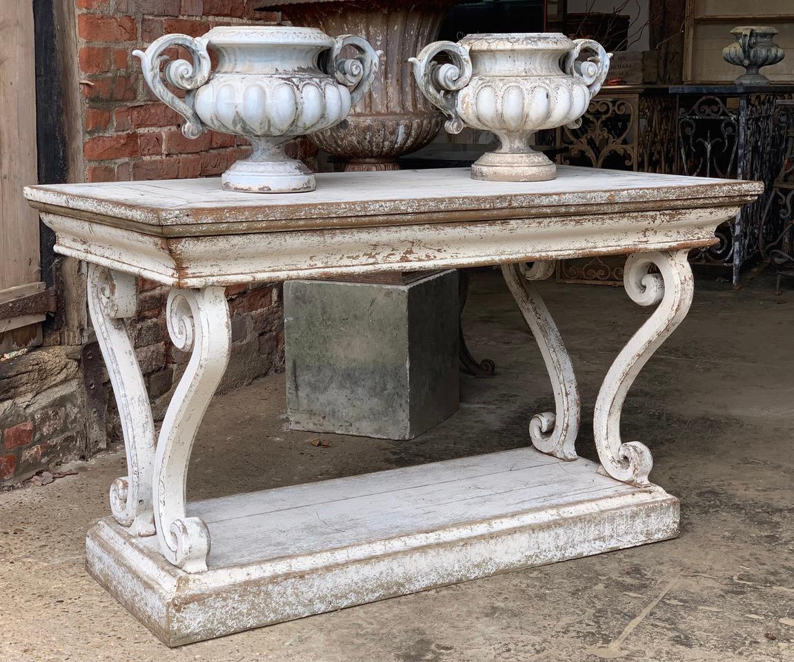 French 19th Century Oak Drapers Console Table 1