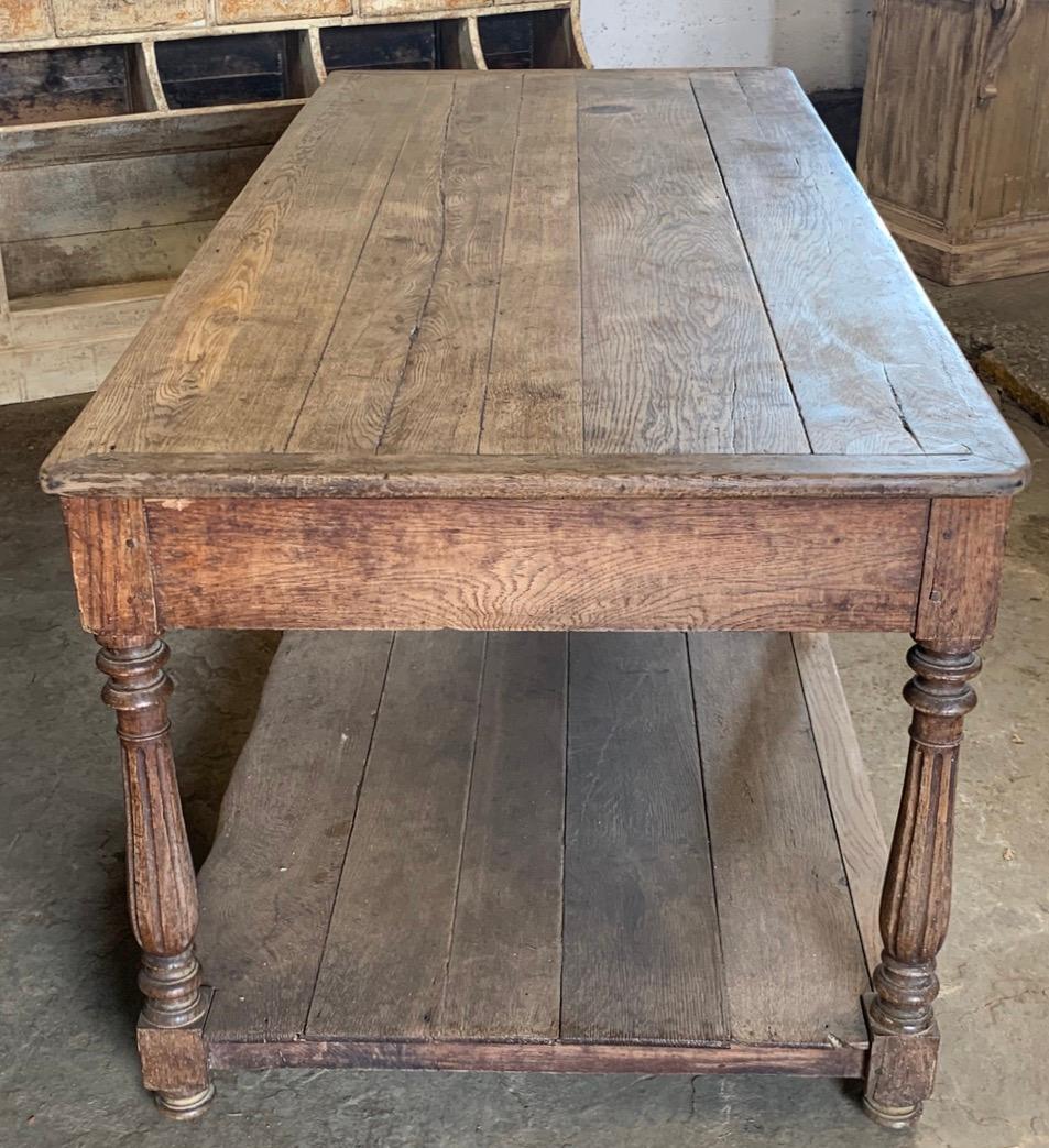 Hand-Crafted French 19th Century Oak Drapers Table
