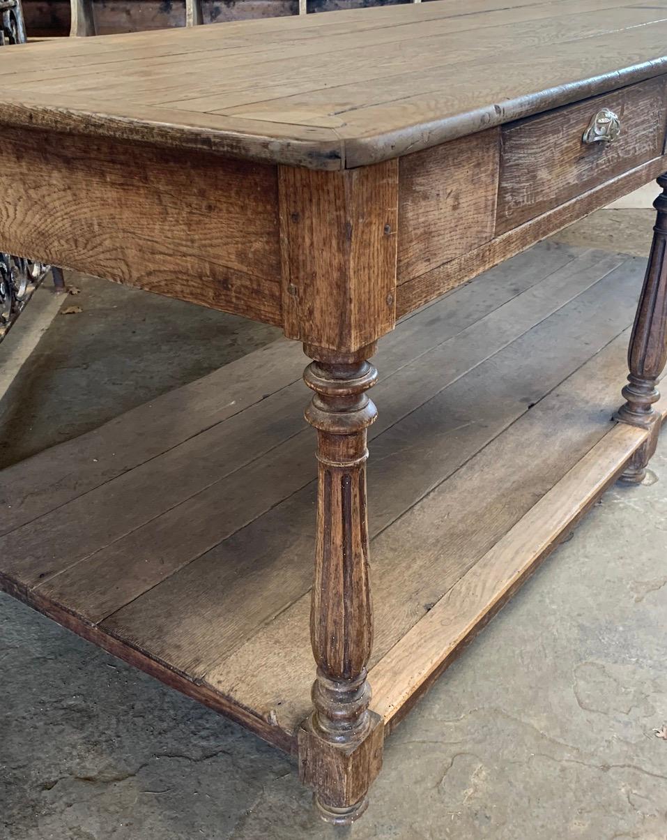 French 19th Century Oak Drapers Table 2