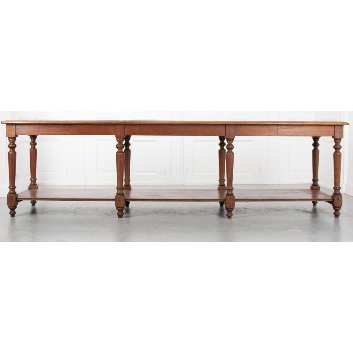 French 19th Century Oak Drapery Table 9