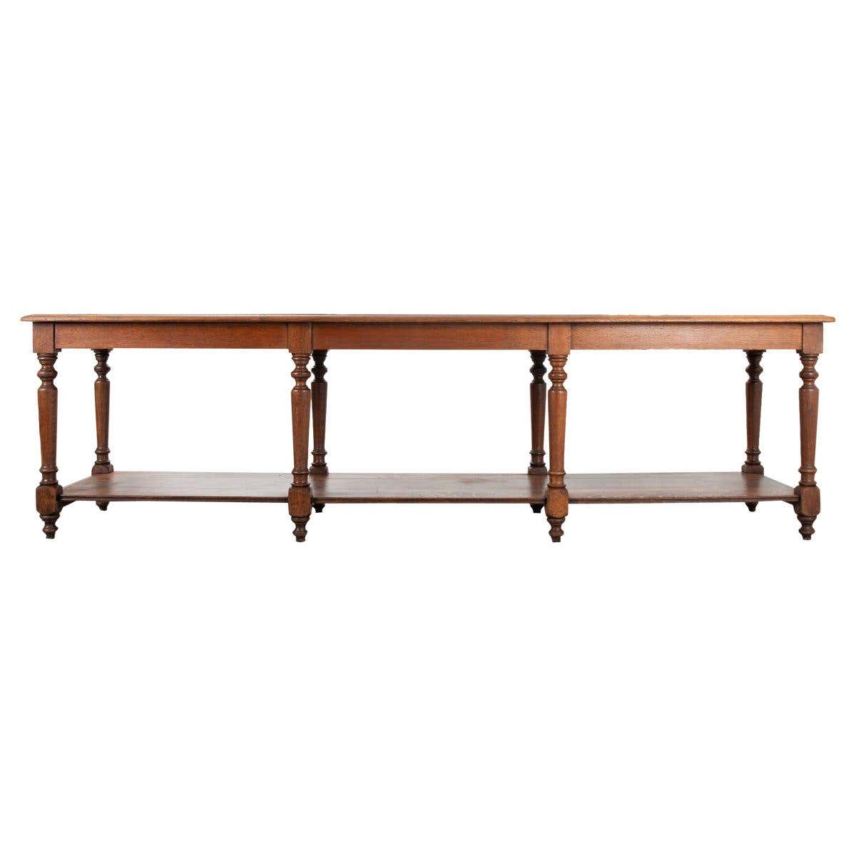 French 19th Century Oak Drapery Table at 1stDibs