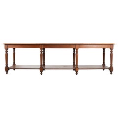 Antique French 19th Century Oak Drapery Table