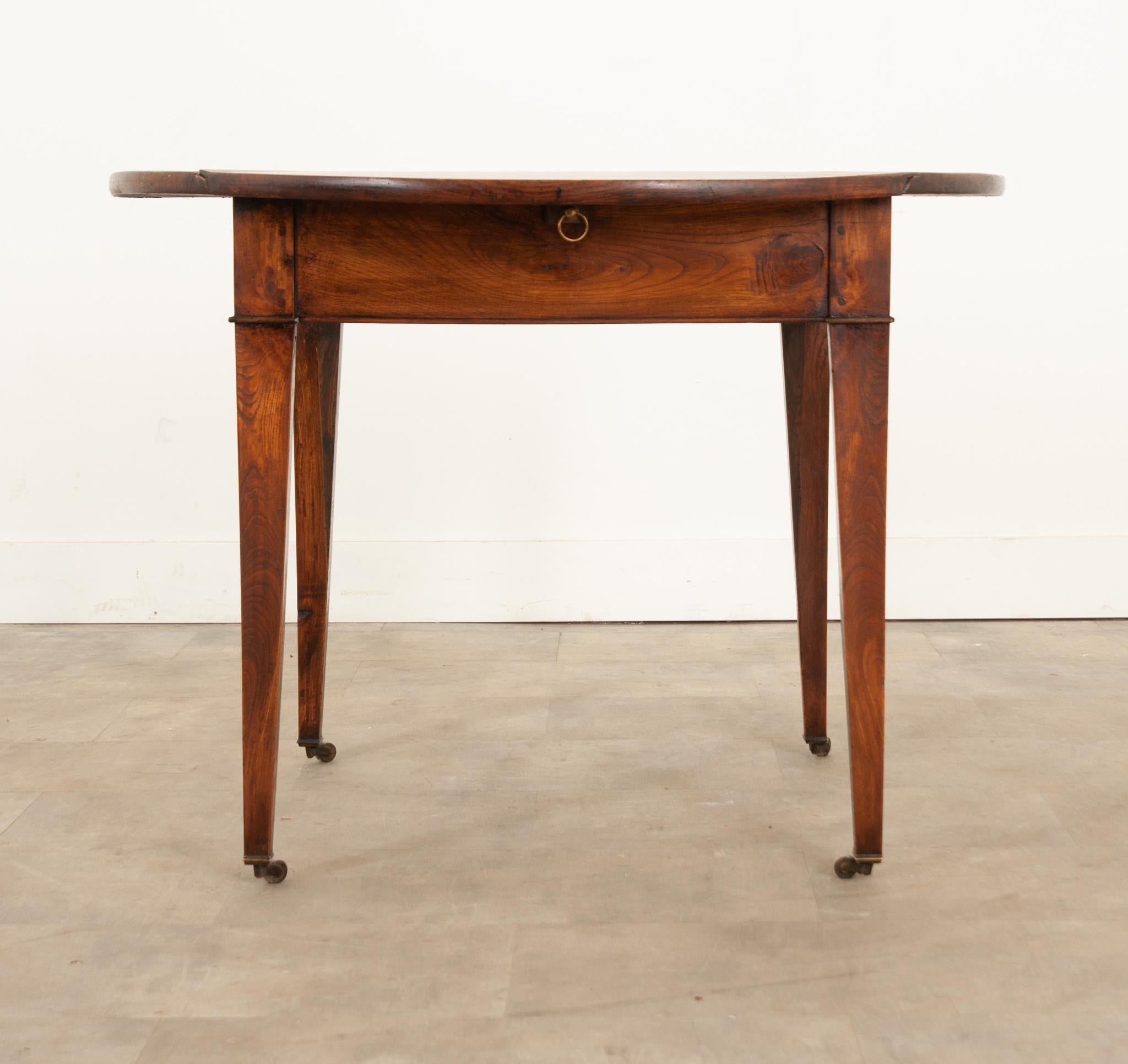 French Provincial French 19th Century Oak Drop-leaf Table