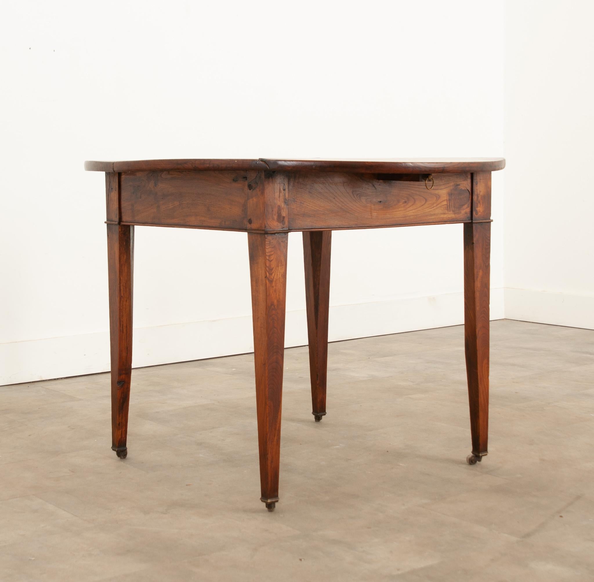 Hand-Crafted French 19th Century Oak Drop-leaf Table