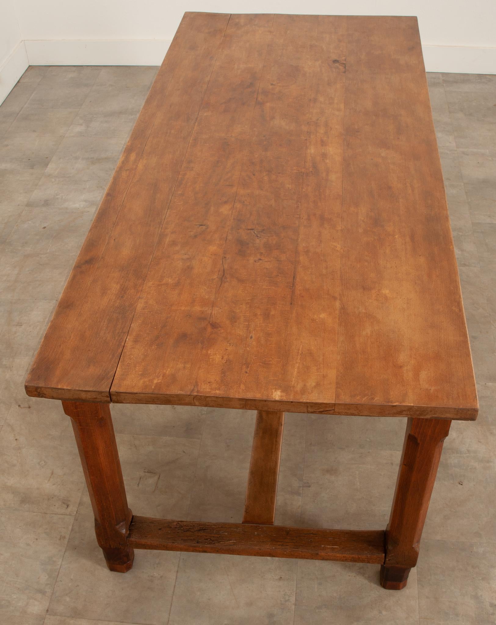 French 19th Century Oak Farm Table For Sale 5